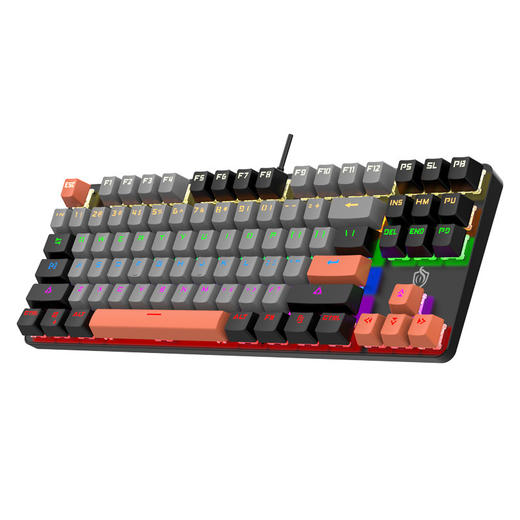 【电竞机械键盘，竞技游戏办公通用~】新款k919有线机械键盘 多拼色混光87键 青轴电竞游戏 办公笔记本键盘-QQ 商品图4