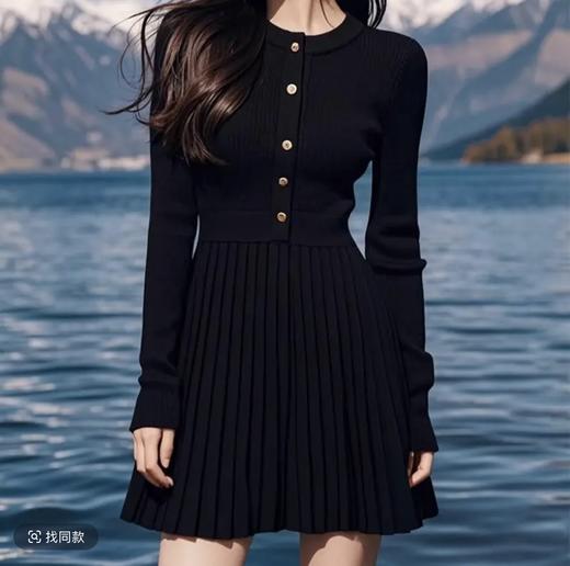 【特殊价】奢姿2024年冬季新款大码女装圆领休闲裙子胖妹妹针织假两件连衣裙9844827549 商品图2