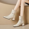 【预售5天】百搭时装靴方头粗跟，高跟女靴金属扣小皮靴短靴SY&F126 商品缩略图0