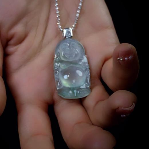 玻璃种翡翠站弥勒 商品图1