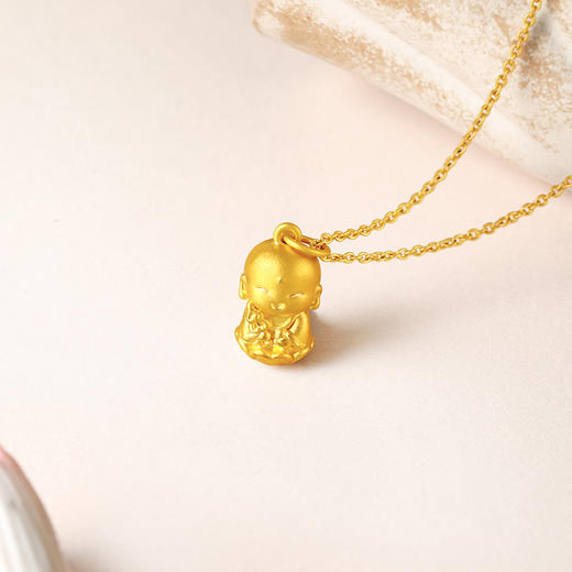 周六福黄金吊坠女3d硬金定价九华山联名地藏山菩萨足金佛像平安 商品图2