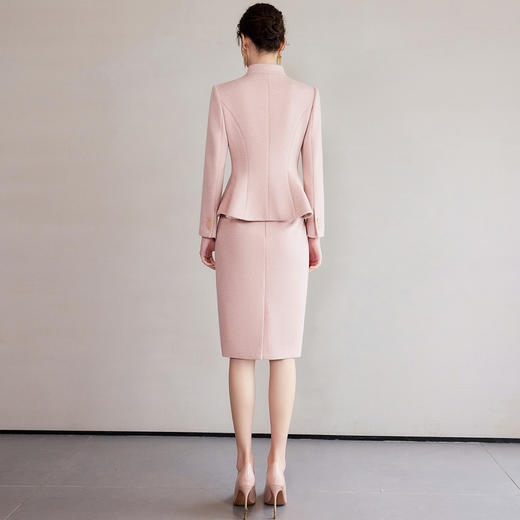 IWY/秋冬季职业装气质女神范西装套装女高端粉色羊毛呢子西服两件套裤CP2187 商品图7