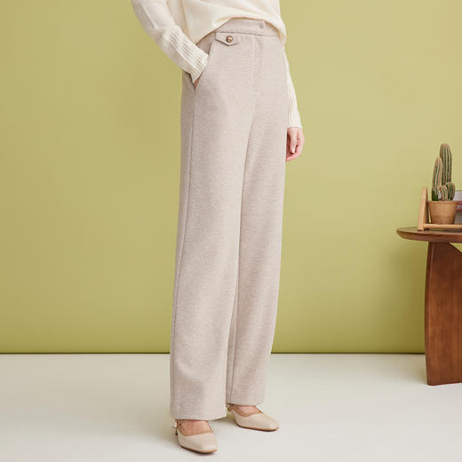 EITIE爱特爱时尚高腰显瘦百搭直筒休闲裤冬季新款D2405413  商品图2