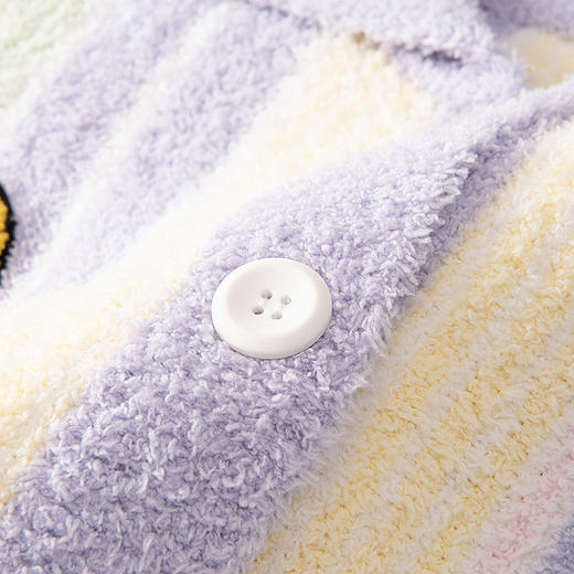 洁丽雅秋冬半边绒女睡衣甜美蝴蝶结长绒保暖柔软舒适家居服套装女 商品图8