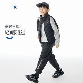 onmygame【轻暖系列】儿童三防羽绒马甲秋冬装背心男女童运动外套