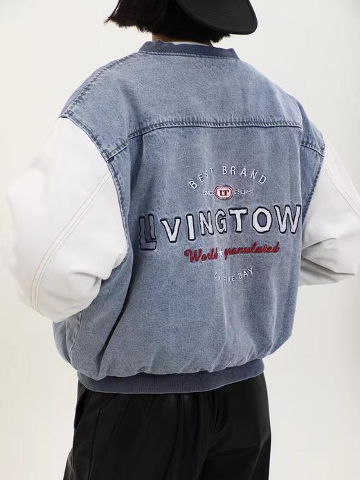 LIVINGTOWN/LT老古董拼接水洗牛仔服 商品图3
