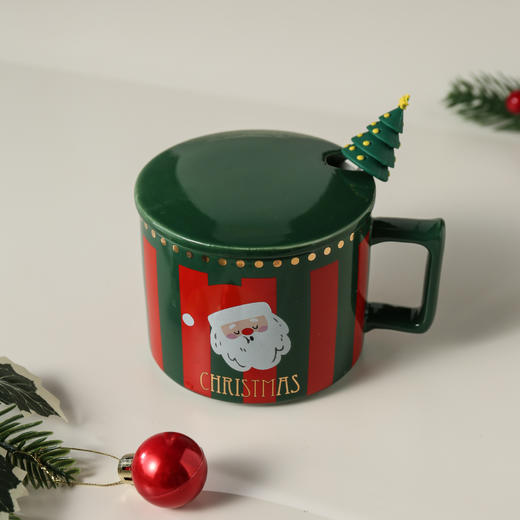 【圣诞新款！陶瓷杯带盖带勺，ins颜值水杯】圣诞节日陶瓷杯 带盖带勺杯子 ins颜值水杯可爱卡通马克杯 早餐杯 可爱卡通马克杯设计 颜值高 送礼自用两相宜-QQ 商品图8