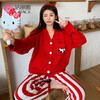洁丽雅冬季睡衣女舒适半边绒柔软亲肤国风熊猫本命红色大码家居服 商品缩略图2