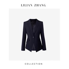LILIAN ZHNAG 定制—都市力量——天丝羊毛窄领藏青西装外套 2405029