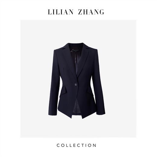 LILIAN ZHNAG 定制—都市力量——天丝羊毛窄领藏青西装外套 2405029 商品图0