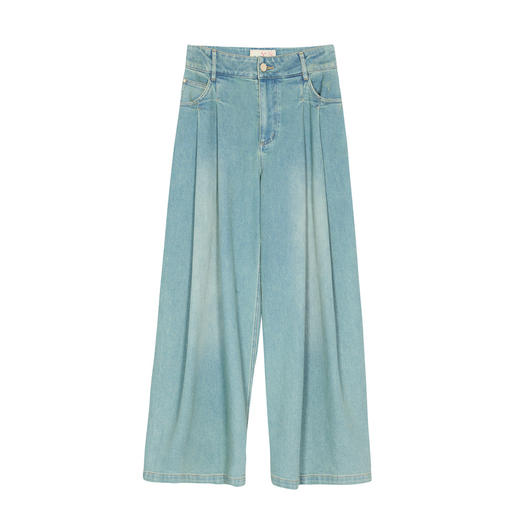 谜底牛仔阔腿裤女士2025春新品复古高腰百搭牛仔裤长裤251MK0019 商品图4