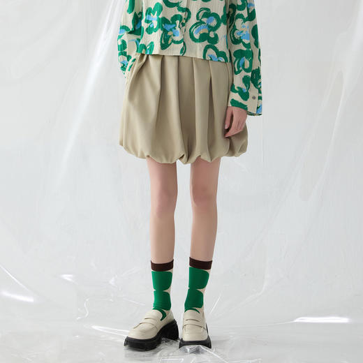 谜底花苞裙半身裙女2025春季新品复古俏皮可爱短裙半裙251MB0124 商品图0