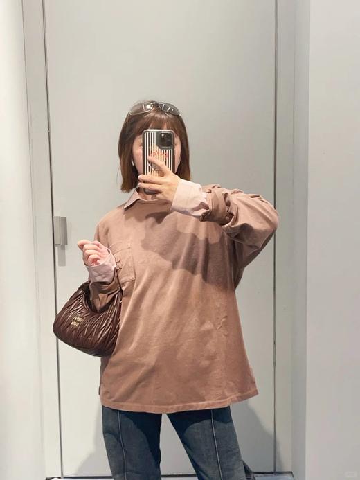 MIU家 口袋绣布绣 字母长袖（JN） 商品图1