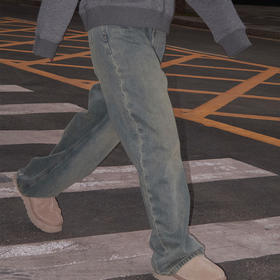 【顺丰包邮】41246 洛诗琳秋冬新款复古蓝锥形阔腿牛仔裤女58265