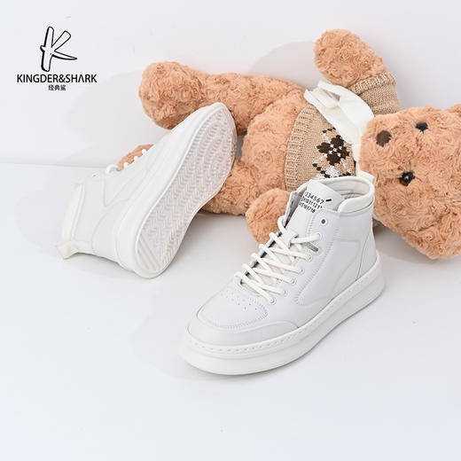 经典鲨2024年冬季新款男士时尚高帮平底加绒休闲鞋棉鞋KW08-D55301 商品图3