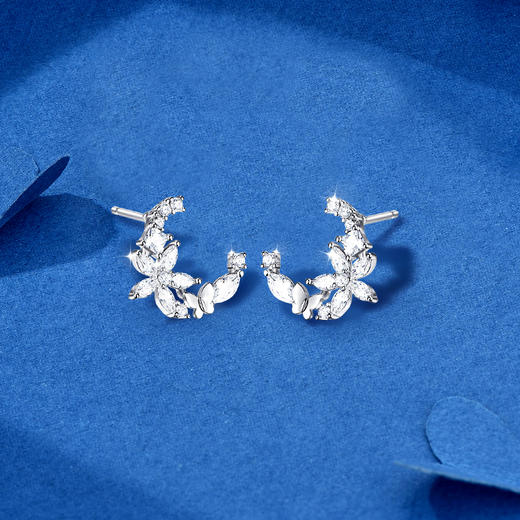 卡蒂罗/KADER 月落星河耳钉 在逃公主穿搭配饰月亮五瓣花闪闪蝶舞耳饰 满镶宝石爆闪养耳洞配饰 睡觉免摘 商品图8