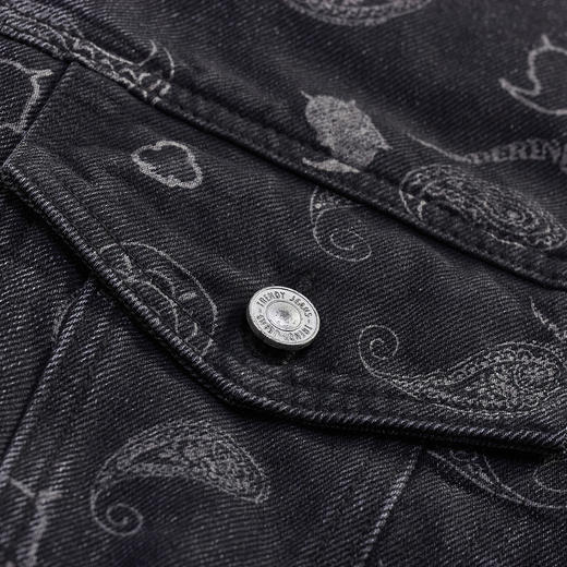 gxgjeans男装秋冬牛仔夹克男满印翻领加厚夹克外套 商品图4