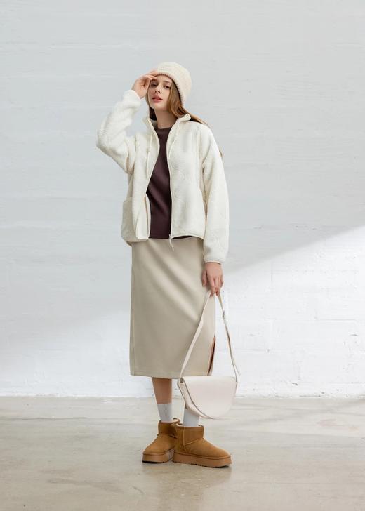 佐丹奴女款泰迪绒时尚休闲纯色外套05374803 商品图3