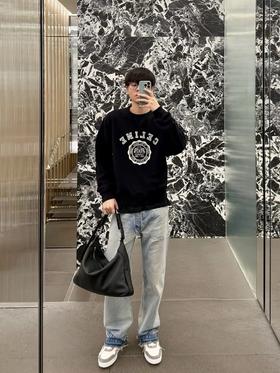 赛琳 双色 印章印花圆领卫衣（JN）