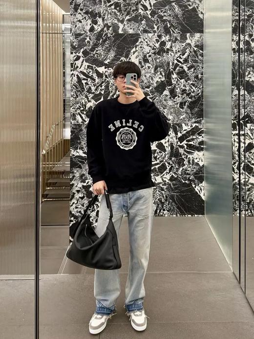 赛琳 双色 印章印花圆领卫衣（JN） 商品图0