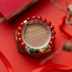 热卖！2025重磅！一念七宝巳火飞昇-蛇年龙鳞纹玛瑙手串