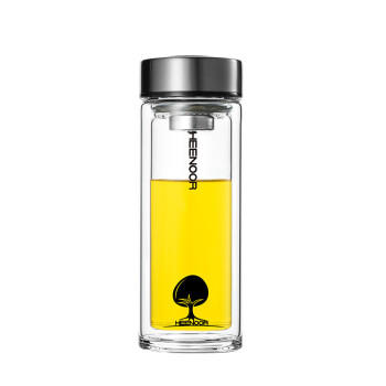 希诺双层玻璃杯男家用商务办公泡茶杯子车载过滤水杯XN-6701 265mL 商品图2