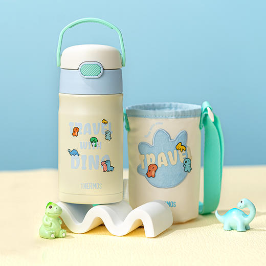 膳魔师小恐龙的美好日常主题高真空不锈钢吸管保温杯350ml 商品图0