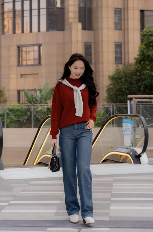 加绒直筒牛仔裤FCE4JEN187 商品图1