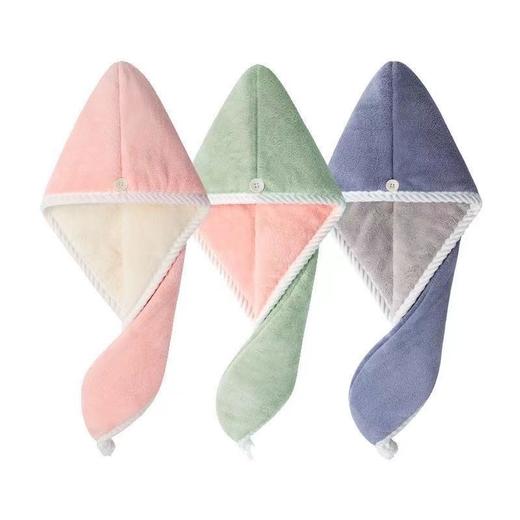 「7.9包邮！双层珊瑚绒」双层干发帽女加厚吸水特厚包头巾洗头快干发双面毛巾浴帽居家布艺 商品图4