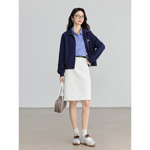 【年货节】熙世界休闲宽松翻领外套短款小个子高级显瘦夹克上衣2025年新款 商品图4