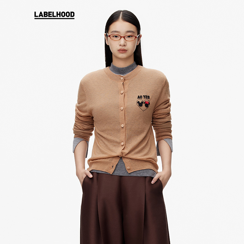 【AO YES x LABELHOOD】蕾虎米奇趣见真我爱心针织衫春夏新款