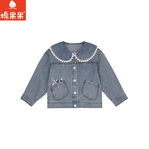 棉果果春季新品商场同款女童花边翻领甜美牛仔外套M122100225074 商品图3