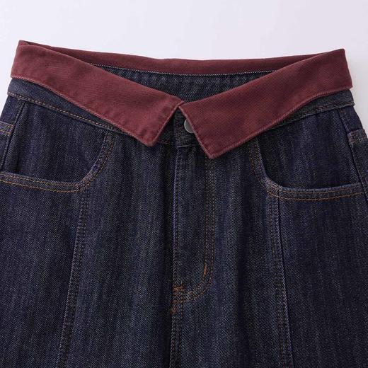 IEF/爱依服2025 冬季 时尚垂感撞色设计百搭牛仔显瘦阔腿裤DZ40399 商品图2