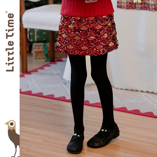 littletime童装亮片短裙子女儿童2024秋冬新款人鱼公主超短半裙 商品图0