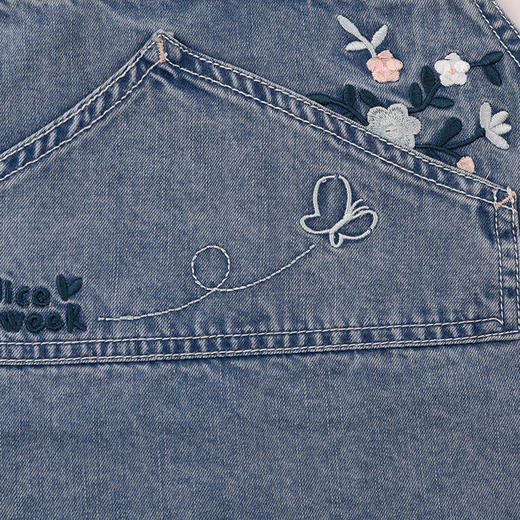 棉果果春季新品商场同款女童牛仔背带裙M122703225095 商品图4