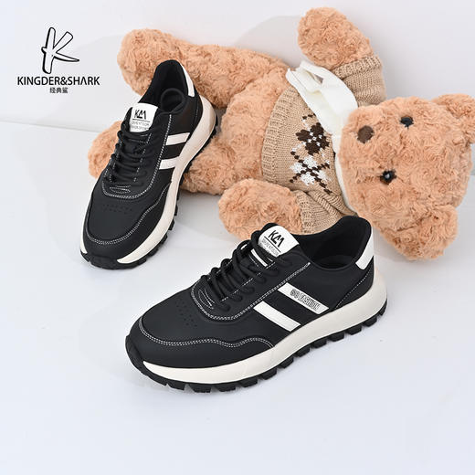 经典鲨2024年秋季新款男士系带平底休闲鞋阿甘鞋KW08-D33281 商品图1