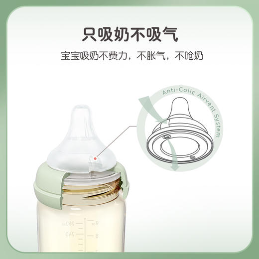 Moyuum新生婴儿防胀气奶瓶进口PPSU奶瓶0-6个月1岁以上放呛吐奶耐摔 商品图2