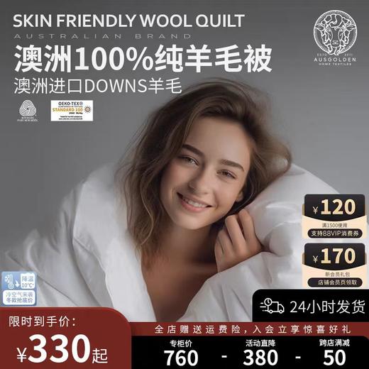 Ausgolden澳洲进口羊毛被100纯羊毛四季通用单人被子冬天加厚保暖 商品图0