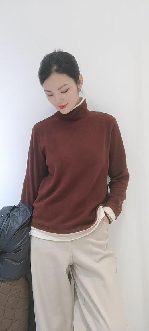 480386磨毛假两件白边T 商品图0
