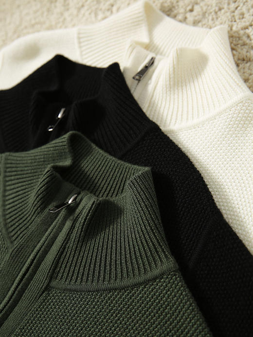 LEOIREA 复古双拉链羊毛开衫，版型挺括，多种搭配方式【G】 商品图3