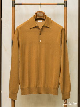 Dalmo 姜黄色羊绒加丝Polo