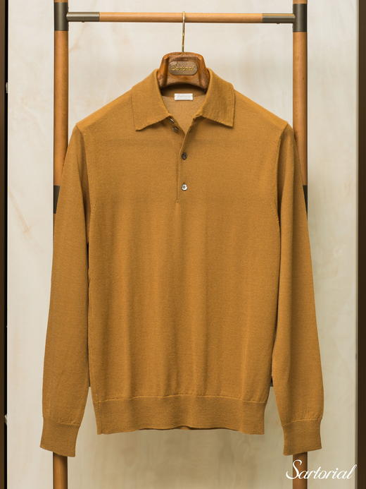 Dalmo 姜黄色羊绒加丝Polo 商品图0