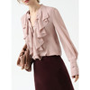 COCOBELLA静奢风荷叶边衬衫女25秋雅致小立领气质衬衣SR0001-2 商品缩略图0