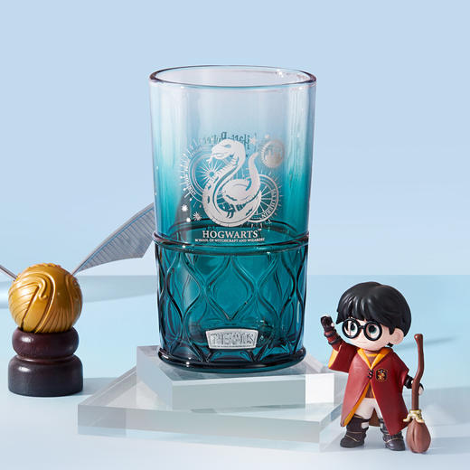 膳魔师x哈利波特钠钙钢化工艺桌面绿色玻璃杯（斯莱特林学院）430ml 商品图0