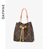 【达芙妮】老花抽绳水桶大容量斜跨女包DFN10278咖啡色 商品缩略图10