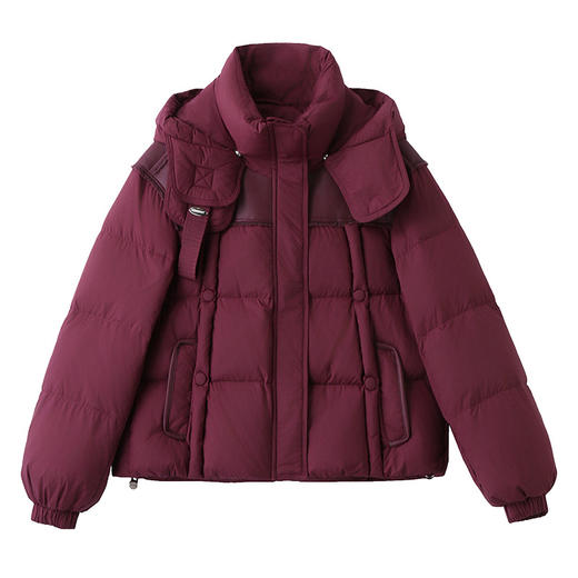 HR-BBL28898洋气小个子连帽加厚保暖羽绒服面包服短款白鸭绒外套女2024冬新款 商品图4