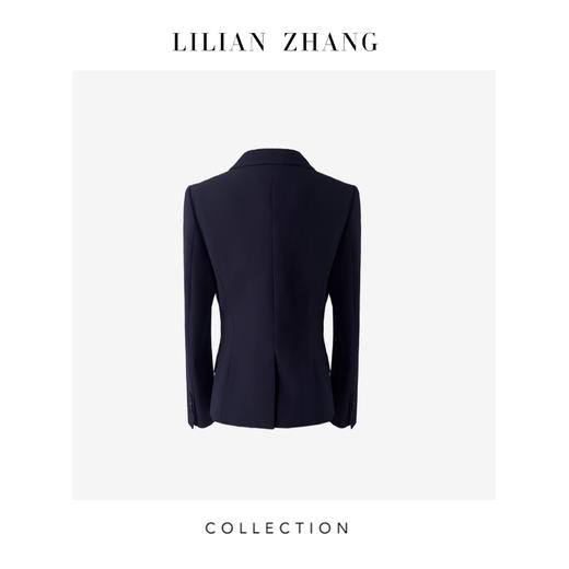 LILIAN ZHNAG 定制—都市力量——天丝羊毛窄领藏青西装外套 2405029 商品图2