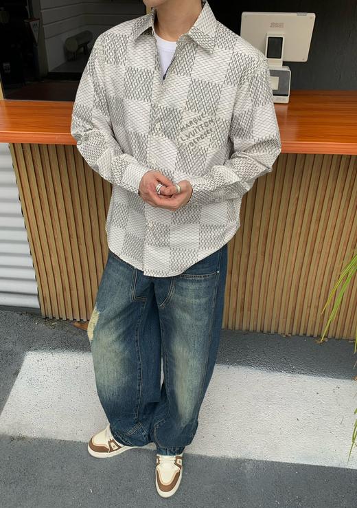 驴家 素色大方格衬衫（JN） 商品图2