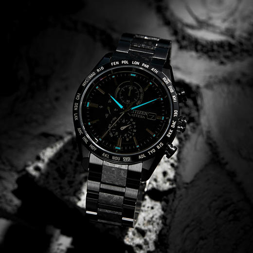 CITIZEN西铁城限量款光动能电波舒博™钛酷黑时尚男表AT8287-62E 商品图7