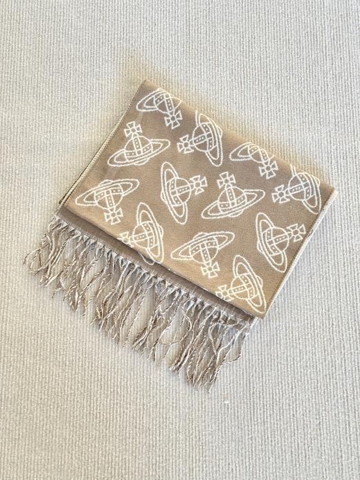 毒家渠道 100羊毛  ！Vivenne Westwood西太后奶茶色围巾星球双面羊毛围巾 商品图1